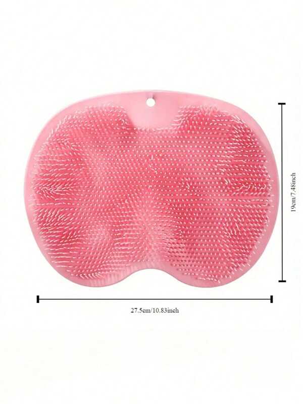 1pc/2pcs Silicone TPR Bath Massage Mat, Foot Massage Brush, Wall-Mounted Bathroom Back Scrubber With Suction Cup