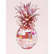 1PC Fashion Pink Disco Lemon Grape Apple Cherry Strawberry Poster Print Fashion Wall Art Picture Decor Frameless Canvas Painting Optional Frame ,Wall Art With Frame