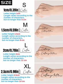 5-20pcs Custom Personalized Fake Tattoos Temporary,Custom Tattoos,Personalized Temporary Tattoos,Multicolor Text Stickers,For Birthday Party Wedding Bride Groom Decor,Custom Text,Personalized Text,Variety Of Styles,Make Your Own Temporary Tattoos,Name/Text/Customizable Face Tattoos For Bachelorette Party Graduation Birthday Wedding - Multicolor - View 3