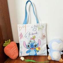 Disney Disney Large Capacity Student Shoulder Tote Bag, Versatile Galaxy Print Canvas Handbag For School,School Supplies,Back To School