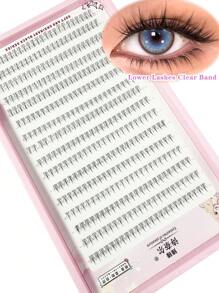 High-Capacity 10Rows/16Rows/32Rows 0.07mm Bottom Lash Clusters Natural Bottom Lashes Clear Band, DIY Lash Extensions Lower Lashes, Soft & Comfortable Thin Band Bottom Eyelashes Wispy Daily Style 5mm+6mm+7mm 240pcs/384pcs/768pcs