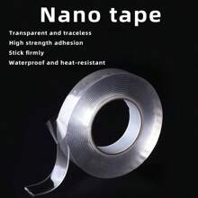 [ Non Marking Double-Sided Nano Tape ] Ten Thousand Times Transparent And Washable Magic Strong Fixing Adhesive, Super Strong Double-Sided Nano Tape, Transparent And Detachable, Waterproof - Essential Household Adhesive Double-Sided Tape Self-Adhesive Wallpaper Waterproof