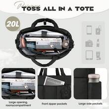 NEWHEY 女士笔记本电脑手提包 15.6 英寸轻质羽绒手提包工作包绗缝旅行手提包带肩带大号电脑公文包教师包护士包适合休闲办公旅行 - 彩色 - 查看 3