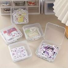 6pcs/3pcs./1pc Storage Box Plastic Storage Box, Square Transparent Plastic Storage Box With Lid - Durable, Seamless Storage Box For Jewelry, Hardware, Earplugs And Small Accessories - Multi-Purpose, Wear-Resistant, Jewelry Storage Box, Desktop Storage Sticker Storage Box