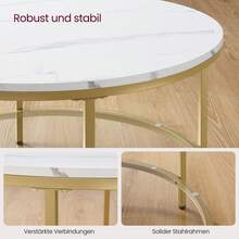 Coffee Tables - Blanco mármol + Oro brillante - Ver 6