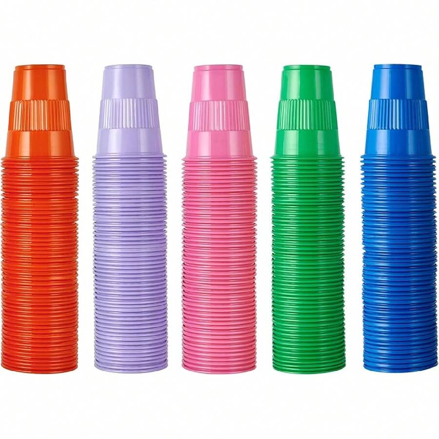 3 Oz Plastic Party Cups, Disposable Bathroom Cups In Assorted Colors Can Be Used Tasting Party Shot - 7 Oz - View 1