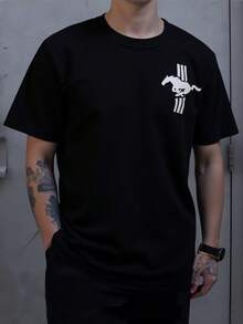 Playera Camiseta Normal Luxury Mustang Shelby Azul Unisex - Negro - Ver 2