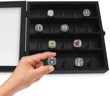 Americanflat 11x14 Shadow Box Frame With Shatter-Resistant Glass - Silhouette Collection - Large Shadow Box Display Case For Tabletop And Wall Display - Dark Oak With Soft Felt Back - Black - View 7