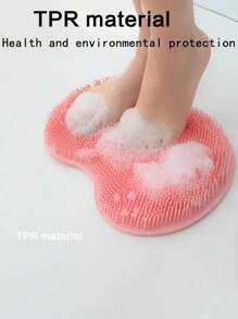 1pc/2pcs Silicone TPR Bath Massage Mat, Foot Massage Brush, Wall-Mounted Bathroom Back Scrubber With Suction Cup