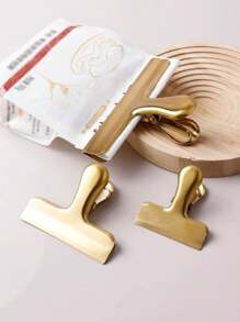 Goldclip, Snackversiegelungswerkzeugclip, Geldhalter und Büroklammer, Edelstahl Wäscheklammern, Tütenclips, für Lebensmittel, hochwertige Snackclips Metallklammern zum Verschließen von Kaffeebeuteln, ideal für Büro und Küche, Aktenklammern, Tagebuch- und Notizbuch Basteleien
