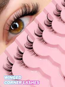 Asiteo 7 Pairs Natural Looking Eyelash Extensions, Lengthening With Cat Eye Corners, Fluffy And Soft, Suitable For Everyday Wear - Cat Eye Lashes - View 1