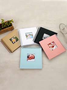 1PC Elegant DIY Scrapbook Album 7"X7" - Black Kraft Pages, 20 Pages | Ideal For Preserving Wedding & Anniversary Memories, Perfect Gift - View 1