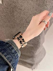 1 件女式不锈钢表带，兼容 表带，兼容 42 毫米 38 毫米 40 毫米 41 毫米 44 毫米 45 毫米 46 毫米 49 毫米时尚智能手表替换表带，适用于系列 Ultra2 Ultra SE2 SE 11 10 9 8 7 6 5 4 3 2 1，可作为返校学生的礼物 - 玫瑰金 - 查看 4