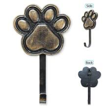 1 gancho de parede com estampa de pata, ganchos funcionais para montagem na parede, gancho de ferro fundido dourado antigo para casacos, chapéus, bolsas, toalhas de banho, decoração de quarto, corredor, banheiro, cozinha, escritório - Multicolorido - Ver 8