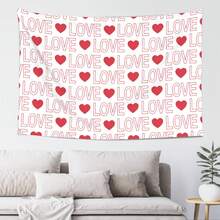 Tapiz de pared horizontal de 40x60 pulgadas con diseño de amor, 100% poliéster, ideal para decoración del hogar en estilo bohemio para sala de estar, dormitorio, dormitorio - Negro - Ver 1