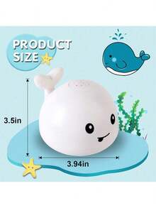 升级版鲸鱼婴儿沐浴玩具，幼儿发光沐浴玩具，洒水浴缸玩具喷泉水池玩具，婴幼儿生日淋浴礼物，洒水器，新生儿，男婴玩具