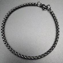 One Chain Bracelet, Male, Men's Stainless Steel Black Bracelet, Metal Chain Bracelet, Simple Sports Twisted Chain Bracelet, Personalized Chain Bracelet, Stainless Steel Jewelry Gift, Suitable For The Stainless Steel Jewelry Gift He Gave Him