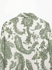 ZEVITY Women's Plant & Flower Print Long Sleeve Casual Blouse