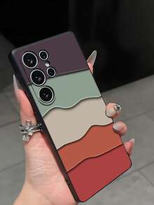 1 Stück schwarze Handyhülle mit Farbverlauf Wellenmuster, stoßfeste und rutschfeste Schutzhülle kompatibel mit Galaxy A04e/A05s/A13/A14/A15/A34/A35/A50/A52/A53/A54/S21/S22/S23/S24/S25/S25Ultra/24fe, wasserdicht, stoßfest, kratzfest