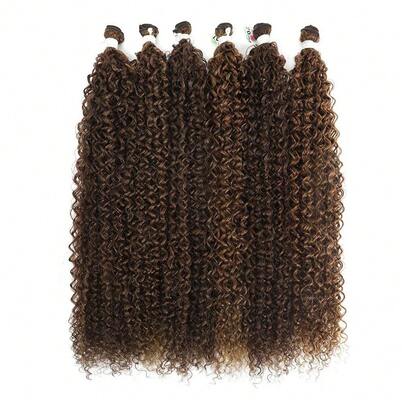 28 pulgadas 3 paquetes/100g Extensiones de cabello sintético ondulado suelto sin costuras, ondulado natural ombre rubio, resistente al calor para uso diario, vacaciones, fiestas, viajes