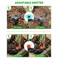 131FT 40M Drip Irrigation Kit Garden Plants Self Watering System Drip Irrigation Kits For Plants Quick-Connect Fitting Tube Adjustable Drip Emitters Misting Sprinkler For Flower Bed Raised Bed Greenhouse Lawn - 黑色 - 查看 5