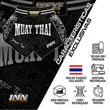 Muaythai Dragon Thai Short Unisex Premium Thai Short New Release - 黑與白 - 查看 4