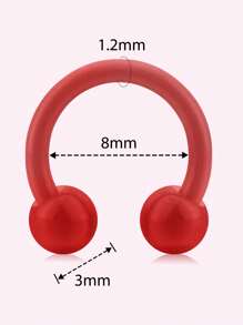 CIZME Different Style Nose Ring, Black Red Nose Ring Septum Horseshoe Earring Eyebrow Lip Helix Tragus Cartilage Piercing Ring, Mustache Shape Nose Piercing, Tongue Ring, Fake Nose Ring CZ African Nose Cuffs, Nose Rings Clip On Nose Jewelry For Woman Gift For Party