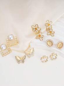 5pcs/Set Minimalist Elegant Quality Earring Combo