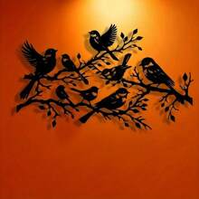 [Classic Bird Branch Metal Art] Elegant Minimalist Bird Branch Metal Wall Art: Suitable For Office, Home, Kitchen, Courtyard, And More - Classic Style