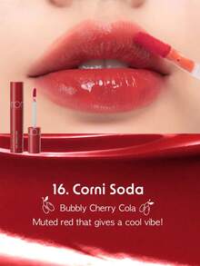 Rom&nd JUICY 持久唇彩 16 CORNI SODA，透气保湿膜融合，轻盈啫喱质地，如第二层肌肤般贴合，珠光渐变色，蜜桃茶啫喱透明色，冰爽薄荷氧气光泽，迷你 SOS 补妆棒，纯素假日限量版，裸妆秘诀，韩国化妆品，5.5克/0.19盎司 - 16 CORNI SODA - 查看 3