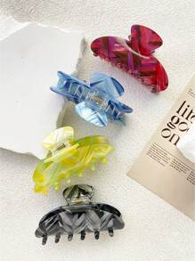 1pc Women's Colorful Half Round Hair Clips, Minimalist Fashionable Mermaid Style Acrylic Material New Multi-Color Half Round Hair Claw Clip, Suitable For Casual Outfits, Daily Commute, Half Updo Hair, Doesn't Damage Hair Fashion Hair Accessories