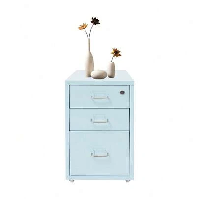 Rainaut File Cabinet With Lock, 3-Drawer Vertical File Cabinet, Lockable File Cabinet With Wheels For Offices, Libraries, Classrooms, Study Rooms The Best Gift/Present For Family&Friends Happy Christmas