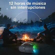 MOREKA Altavoz Bluetooth inalámbrico portátil, batería grande de 4800 mAh para una batería de larga duración, reproducción de alta potencia de 50 W, fidelidad de graves, adecuado para regalos navideños, adecuado para reuniones en casa, fiestas navideñas, reuniones, campamentos al aire libre, reproductor de música para escalar montañas - Gris - Ver 9