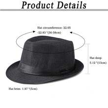 JEWELRYWE Men's Women's Simple Panama Sun Hat, Breathable Top  Hat, Summer Sun Hat - màu đen - Xem 5