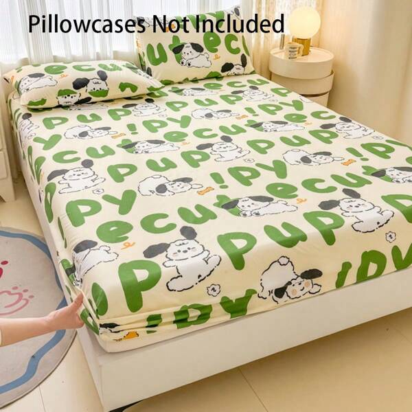1pc Soft Cotton Printed Fitted Sheet, Breathable Home Kids Bed Fitted Sheet, Single Bed Fitted Sheet For Boys And Girls Bedroom, Suitable For All Seasons
