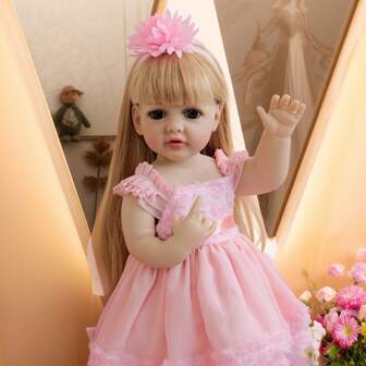 NPK 22英寸重生幼儿女孩全身乙烯基娃娃贝蒂防水洗澡玩具女孩圣诞礼物