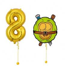 1 conjunto de balões coloridos para festa com tema de super-heróis e tartarugas, verde, verde-limão e dourado, decoração para festa de aniversário em casa, presente surpresa para banho, presente para filho/filha, decoração de fundo fotográfico - Multicolorido - Ver 10