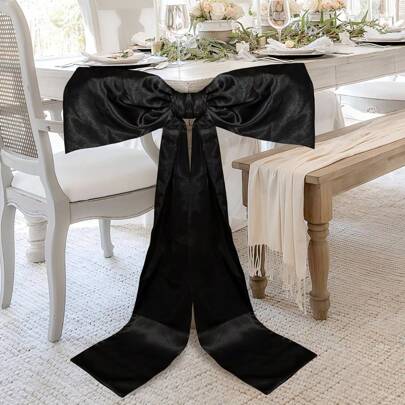1pc, Black/Pink/Gold/White/Sky Blue/Light Purple, Bowknot Decoration For Birthday Party, Wedding, Made Of Satin Fabric, For Home Decor Background, Theme Party, Wedding, Graduation Party, Etc.