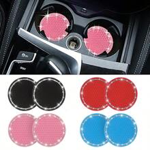 2 Stücke Auto Becherhalter Silikon Anti-Rutsch Matte, Auto glänzende Becherhalter Untersetzer, Fahrzeug Innenraum Ablage Pad, geeignet für Auto, SUV - erhältlich in Schwarz, Pink, Blau