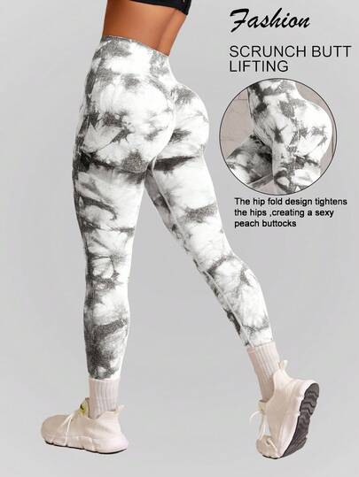 1pc Seamless High Waist Solid Color Sports Yoga Leggings