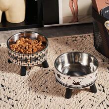 Elevated Stainless Steel Pet Bowl, Anti-Spill Cat Water/Food Bowl, Detachable For Cats, Dogs, Small Pets, Multicolor Available