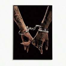 2 Pcs Framed, Black Couple Posters, Love Canvas Prints, Valentine's Day Decor, Romantic Canvas Wall Arts, Artwork Wall Painting For Gift, For Perfect Housewarming Gift For Newlyweds, Wife, Wedding Or Anniversary, Valentine Day Gifts Birthday Graduation