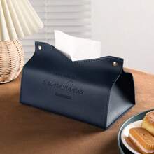 1pc Elegant Golden "Enjoy Your Life Sunshine Happiness" Tissue Box - Rectangular, Stylish Home Decor For Living Room, Bedroom, Kitchen | Ideal Christmas & Halloween Gift, Gift Tissue Box | Modern Tissue Holder | Zinc Alloy Handles, Tissue Box Decor, School Supplies,Back To School