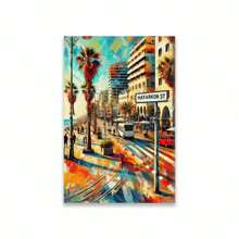 1PC Petronia Street Wall Art Poster Colorful Landscape Benjamin Franklin Parkway Travel Prints HaYarkon St Wall Art Canvas Painting Paintings In Living Rooms, Bedrooms, Dining Rooms Optional Frames Modern Posters, Wall Arts, Canvas Paintings, And Reusable Frames