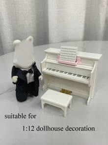 Accesorios en miniatura de instrumentos musicales a escala 1:12 - Guitarra, Piano de cola, Piano de trípode, adecuado para muñecas 1/12, escena en miniatura, juguetes creativos para adolescentes, plástico, ideal para graduación, regreso a la escuela, decoración de escritorio, juguetes de escena de mascotas, regalos de cumpleaños, juguetes, suministros para fiestas, decoraciones de cumpleaños, juguetes fidget divertidos, mini artículos - Ver 12