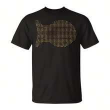 Camiseta de algodón puro de 220g de alta calidad, cómoda y de moda, con forma de pez dorado hecha de galletas saladas, apropiada para fines de semana, viajes, compras, actividades al aire libre o tiempo libre. Tela duradera y adecuada para todas las estaciones. Top de moda - Negro - Ver 1