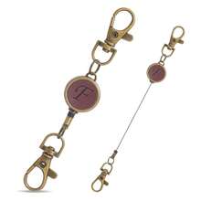 1 件时尚古铜色字母伸缩挂钩带 - 多功能伸缩挂绳、背包/行李连接器、包包吊坠、钥匙扣 - 简单实用，适合日常使用，个性化首字母旅行礼物、节日