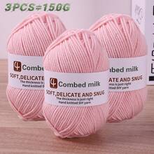 Boules de fil de 150g pour le DIY, le tricot, le crochet, la fabrication d'accessoires d'automne/hiver comme les écharpes, les chapeaux, les pulls, les chaussures, les vêtements et les artisanats faits main. 1 à 3 boules par 150g