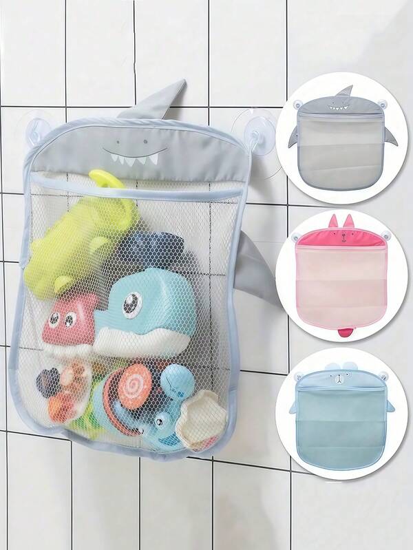 Cestello da appendere per vasca da bagno, per organizzare in modo elegante giocattoli e accessori da bagno, accessori per il bagno, borsa da appendere in rete con motivi cartoni animati per accessori da bagno e giochi per il bagno