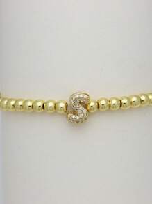1 pieza pulsera con dije con letra de circonita cúbica de estilo clásico y de moda, pulsera de cadena ajustable de lujo con inicial A-Z, joya como regalo para mujeres